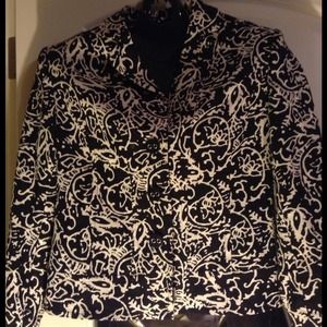 R.Q.T dress blazer in black and white print.