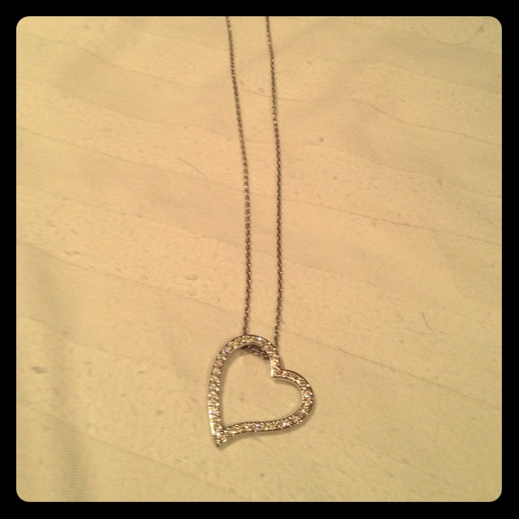 Swarovski signed heart necklace