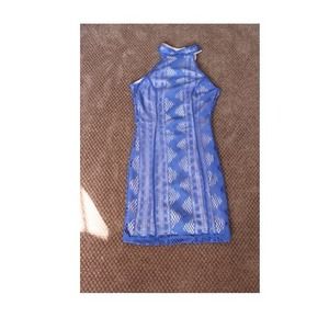 Blue lace mini dress|small|