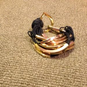 Armani Xchange black multiple strap& gold bracelet