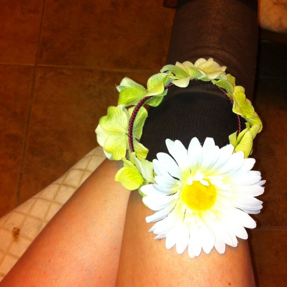 Green floral crown