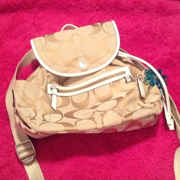 Light tan Coach handbag/backpack!