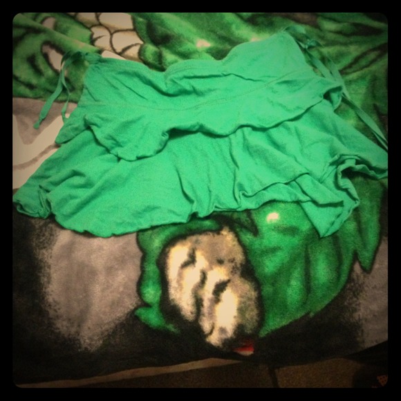 Green ruffle mini skirt - Picture 1 of 1