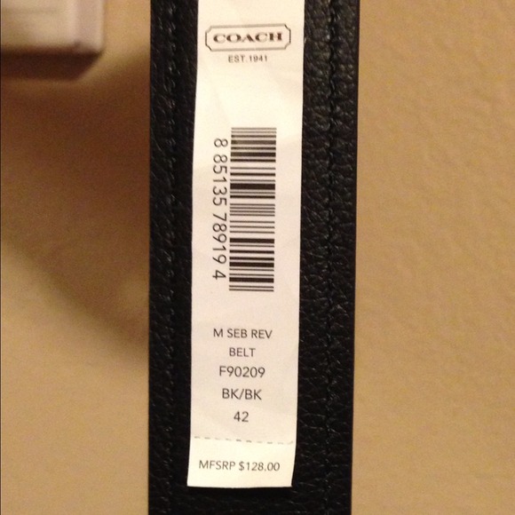 Black leather coach belt - Picture 4 of 4