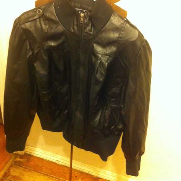 Black Pleather Moto Jacket