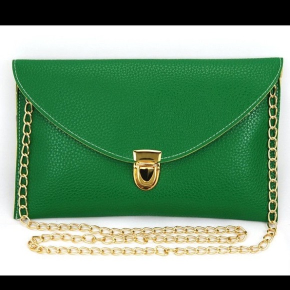 Handbags - GREEN Envelope Clutch