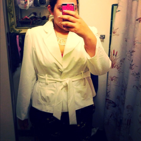 White Button Up Blazer