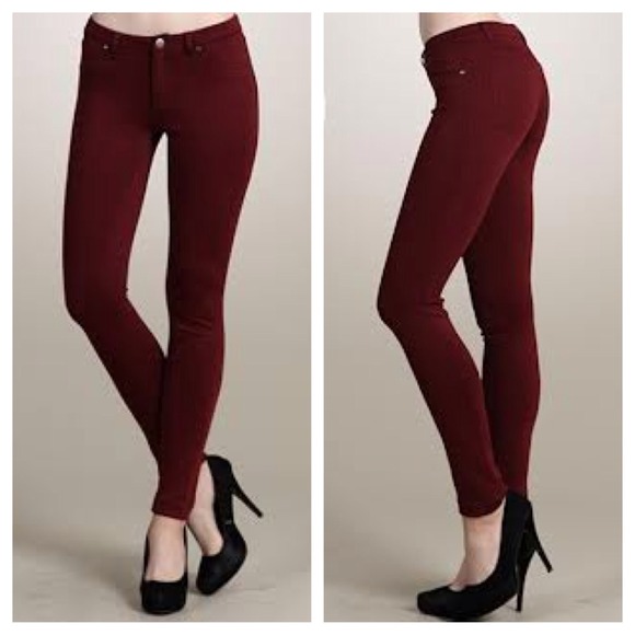 burgundy jegging