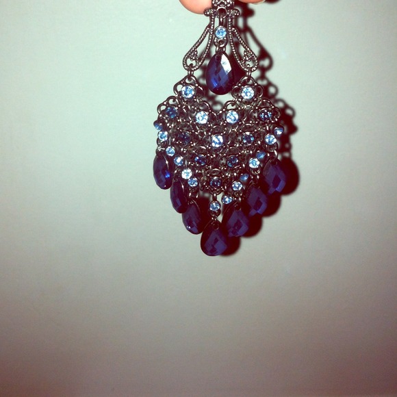 Blue Chandelier Earrings