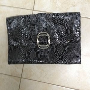 Jessica Simpson faux python clutch purse