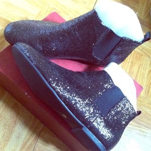 Black glitter/sequin ankle boots