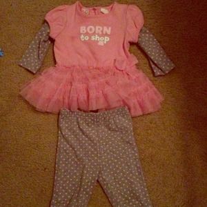 Born to shop 6/9 month top and bottom!!