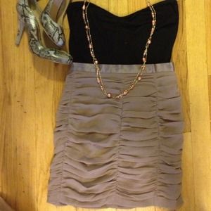 H&M Detailed Skirt with Satin Trimming