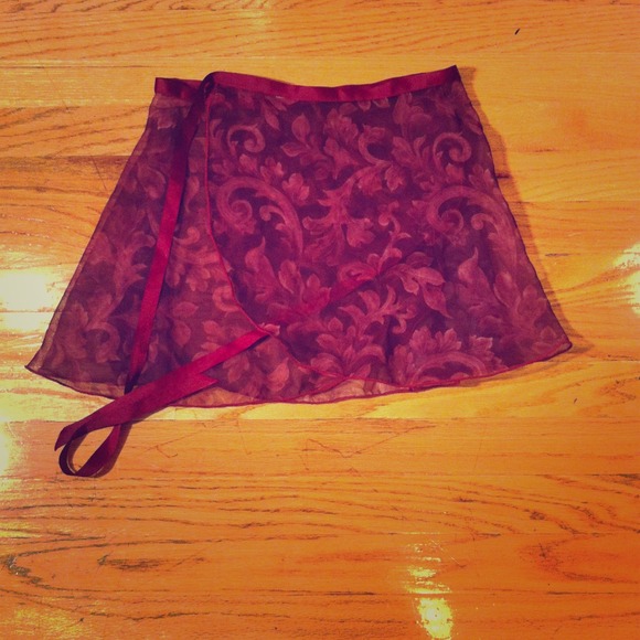 Beautiful Maroon Patterned Ballet Skirt