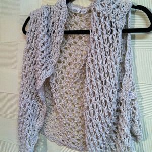 Loose woven beige vest