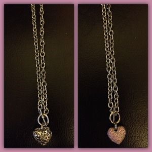 Sterling Silver necklace with pink crystal heart