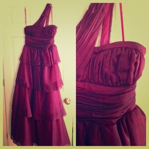Purple one strap prom dress