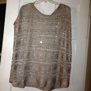 Gold shimmer shawl-like top 3x