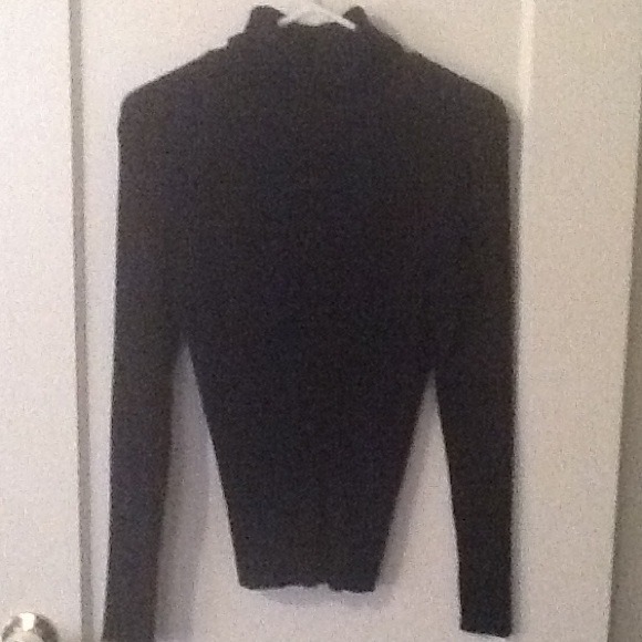 Black ribbed turtleneck top