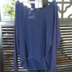 NWT navy blue silk blouse