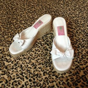 LILLY PULITZER White Leather Tie Espadrilles 7.5