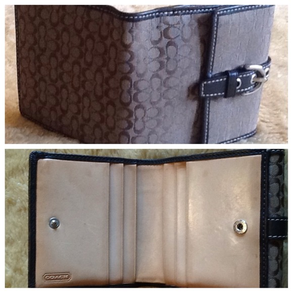 Brown Coach wallet with classic C