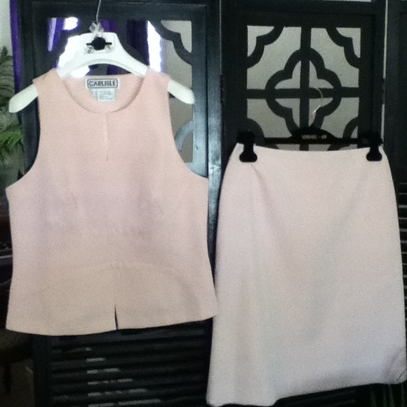 Powder pink top and skirt