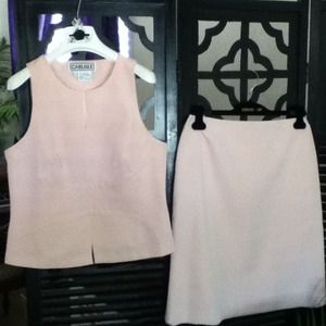 Powder pink top and skirt