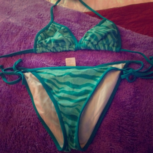 Teal zebra bathing suit!