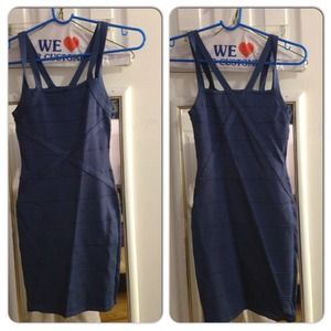 Dark blue bandage dress