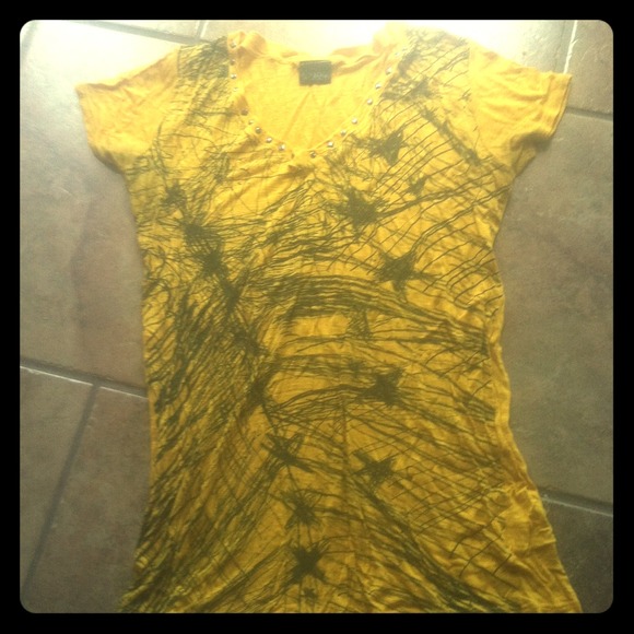 Yellow designed shirt