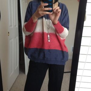 Color bands loose sweater