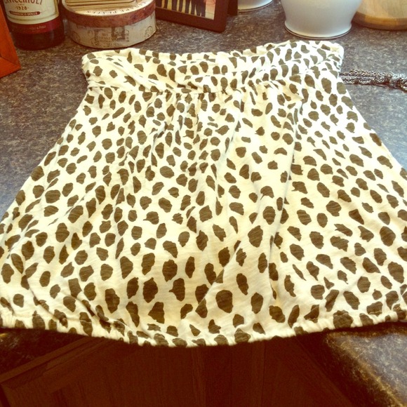 AE tube top of cream with olive leopard print