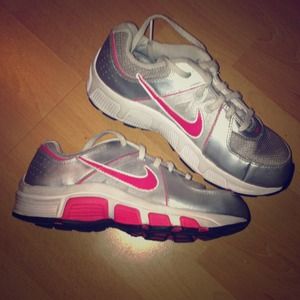 Gently Worn Girls Pink Nike Shoes