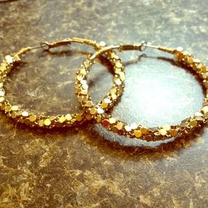 Forever 21 gold flaked hoop earrings
