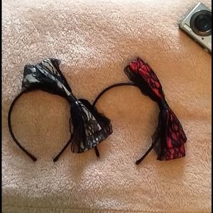 Set of 2 lace bow headbands