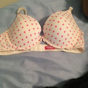 36C pink polka dot bra