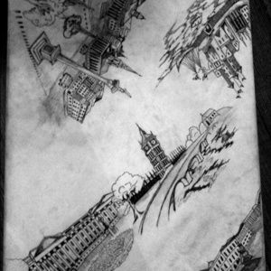 Hand drawn Paris landscape price negotiable