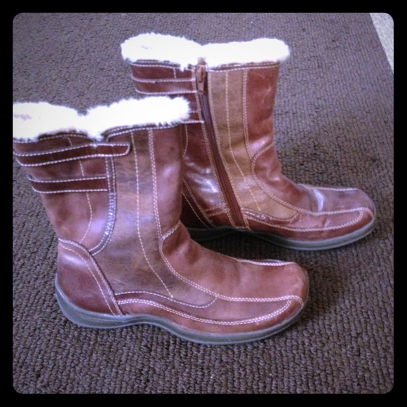 Brown leather Aldo boots, never worn.