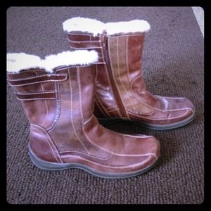 Brown leather Aldo boots, never worn.