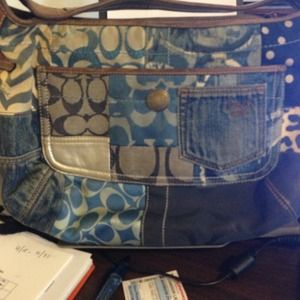 🌀REDUCED🌀 Authentic Coach Denim Patchwork Hobo
