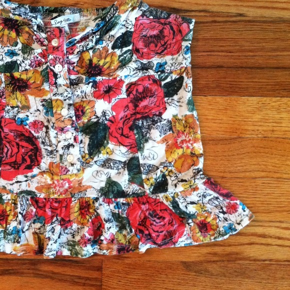 Floral print crop tank top - Picture 3 of 4