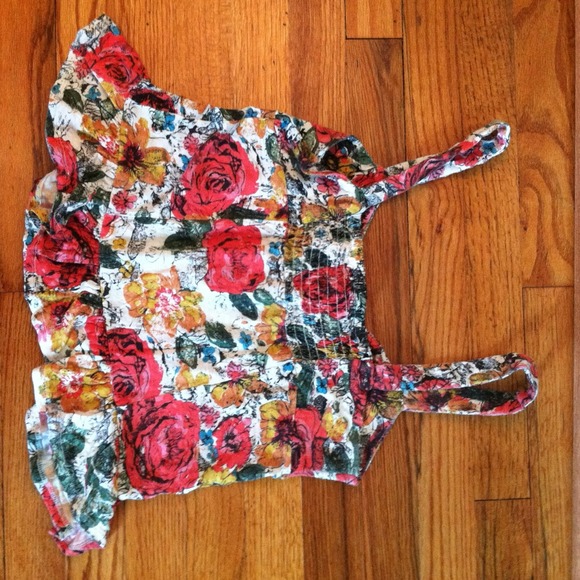 Floral print crop tank top - Picture 4 of 4