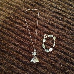 Aquamarine necklace and bracelet set