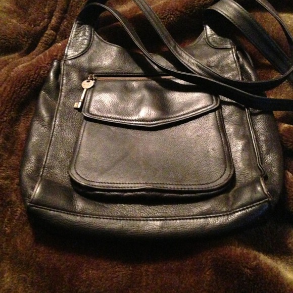 Soft black leather vintage fossil purse