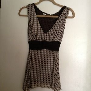 Brown and cream blouse