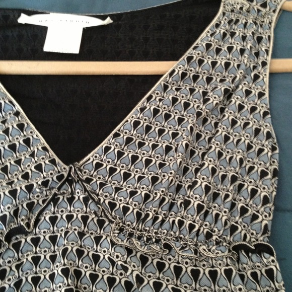 Flattering smokey blue and black patterned blouse - Picture 3 of 3
