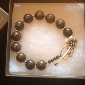 Silpada Bronzite & Silver Bead Bracelet!