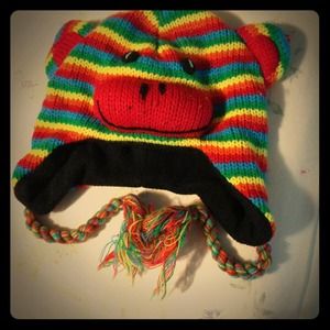 Rainbow monkey winter hat!🌟(LIKE NEW/WORN ONCE)🌟
