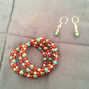 Wrap bracelet with matching earrings!